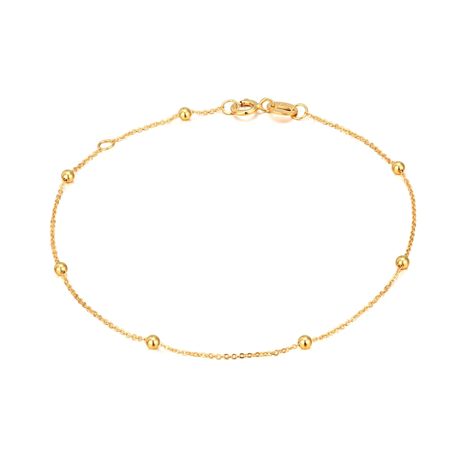 18K Gold Bead Bracelet for Women