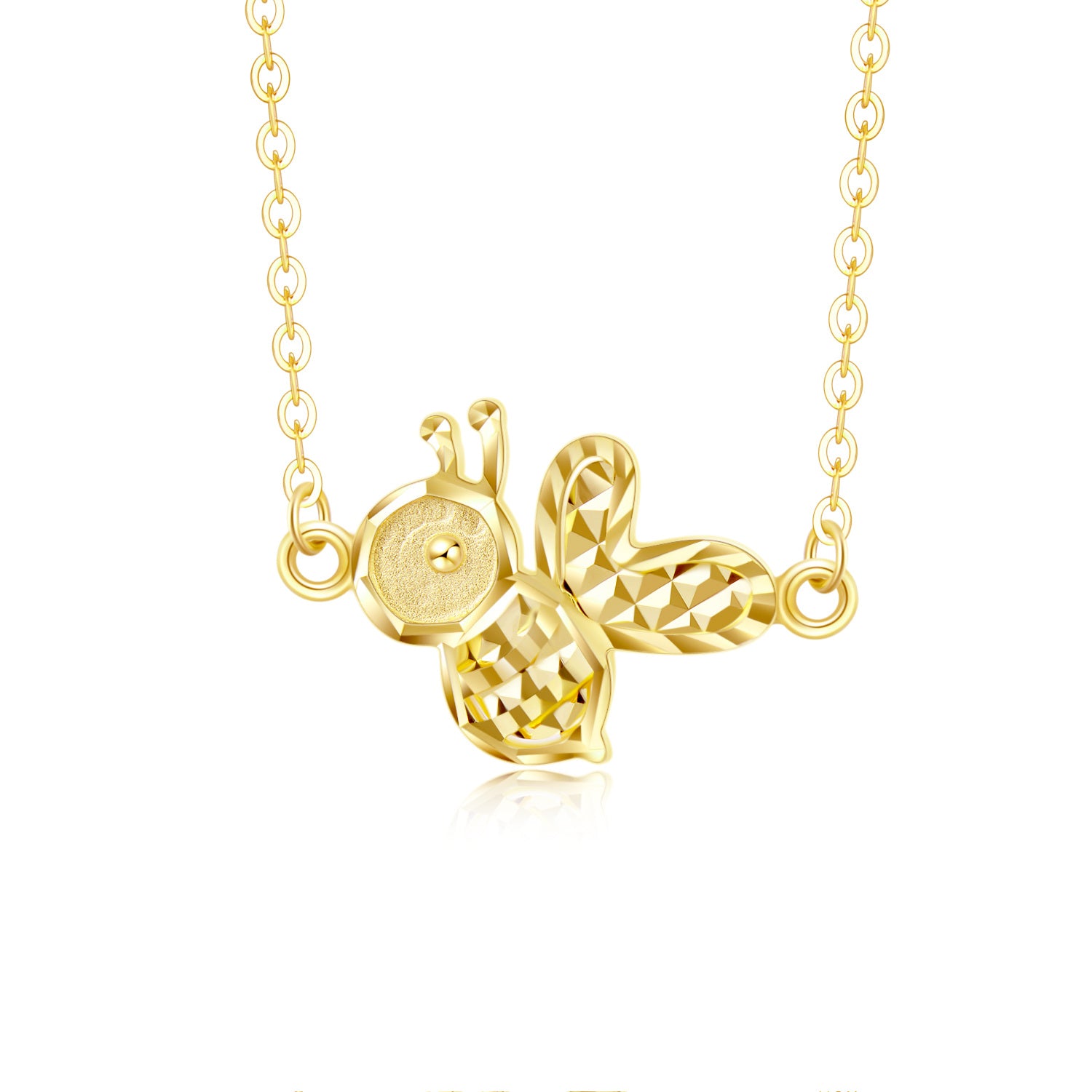 18K Gold Bees Pendant Necklace
