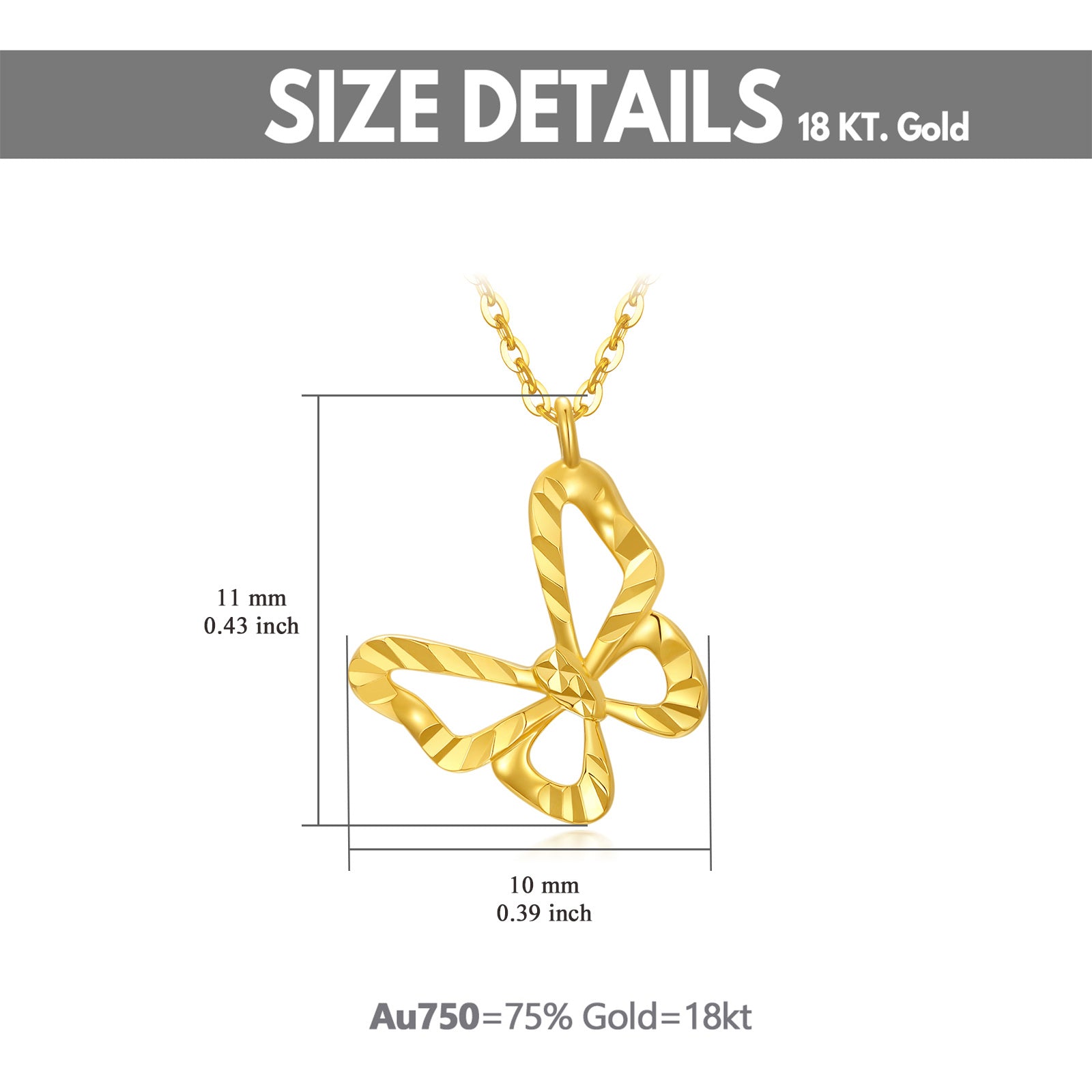 18K Gold Butterfly Necklace