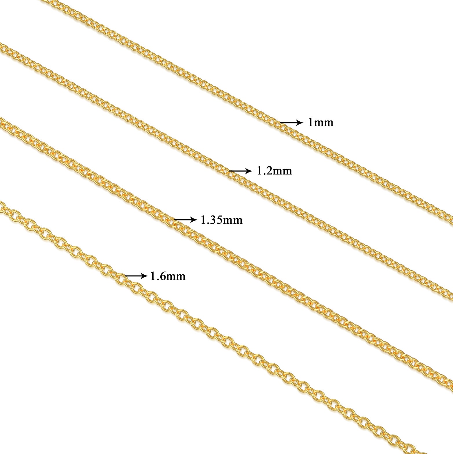18K Gold Cable Chain Necklace