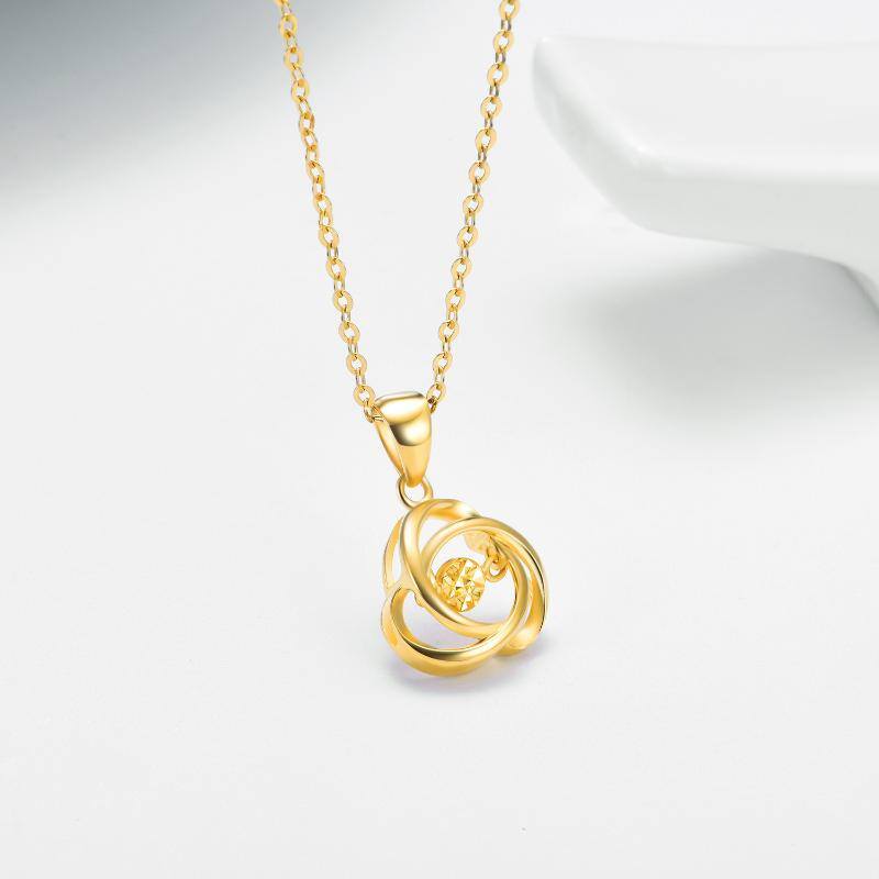 18K Gold Celtic Knot Pendant Necklace
