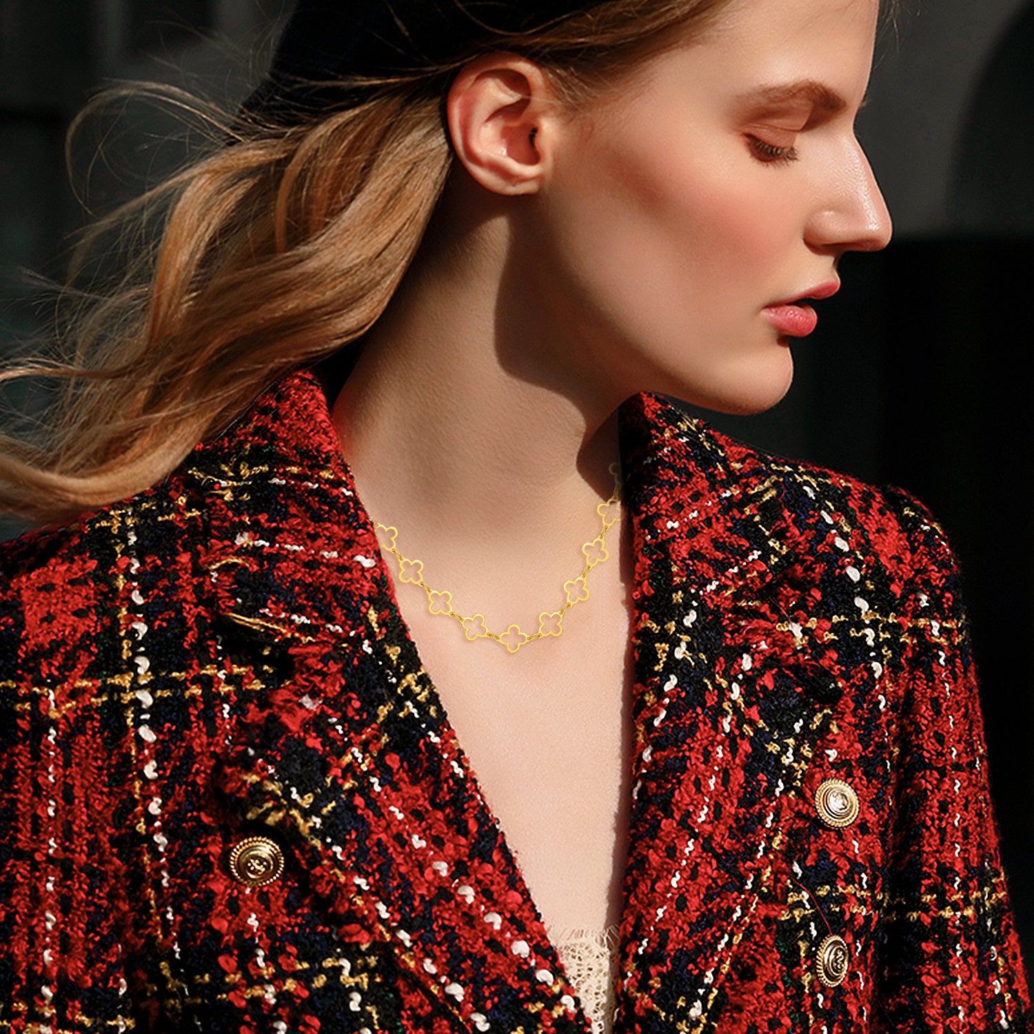 18K Gold Cherry Blossom Necklace