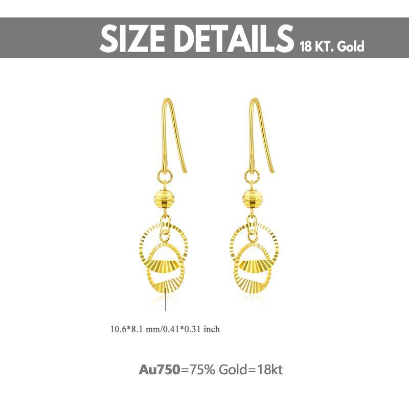 18K Gold Circle Drop Earrings
