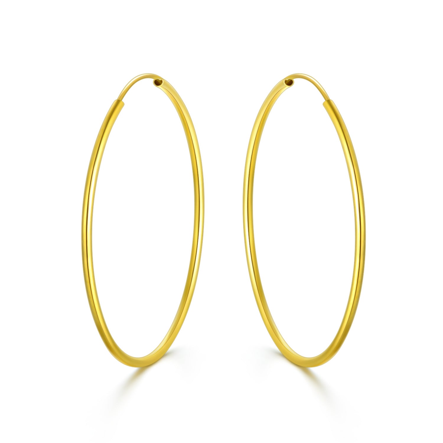 18K Gold Circle Hoop Earrings