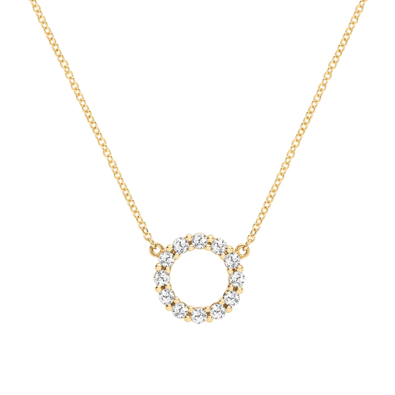 Gold Vermeil Cubic Zirconia Circle Necklace for Women