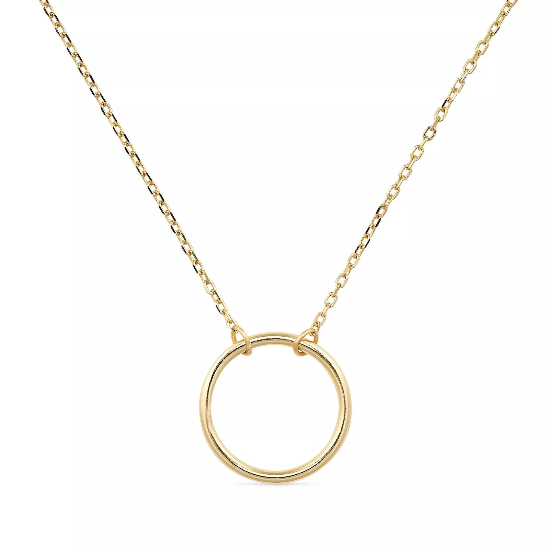Gold Circle Disc Necklace