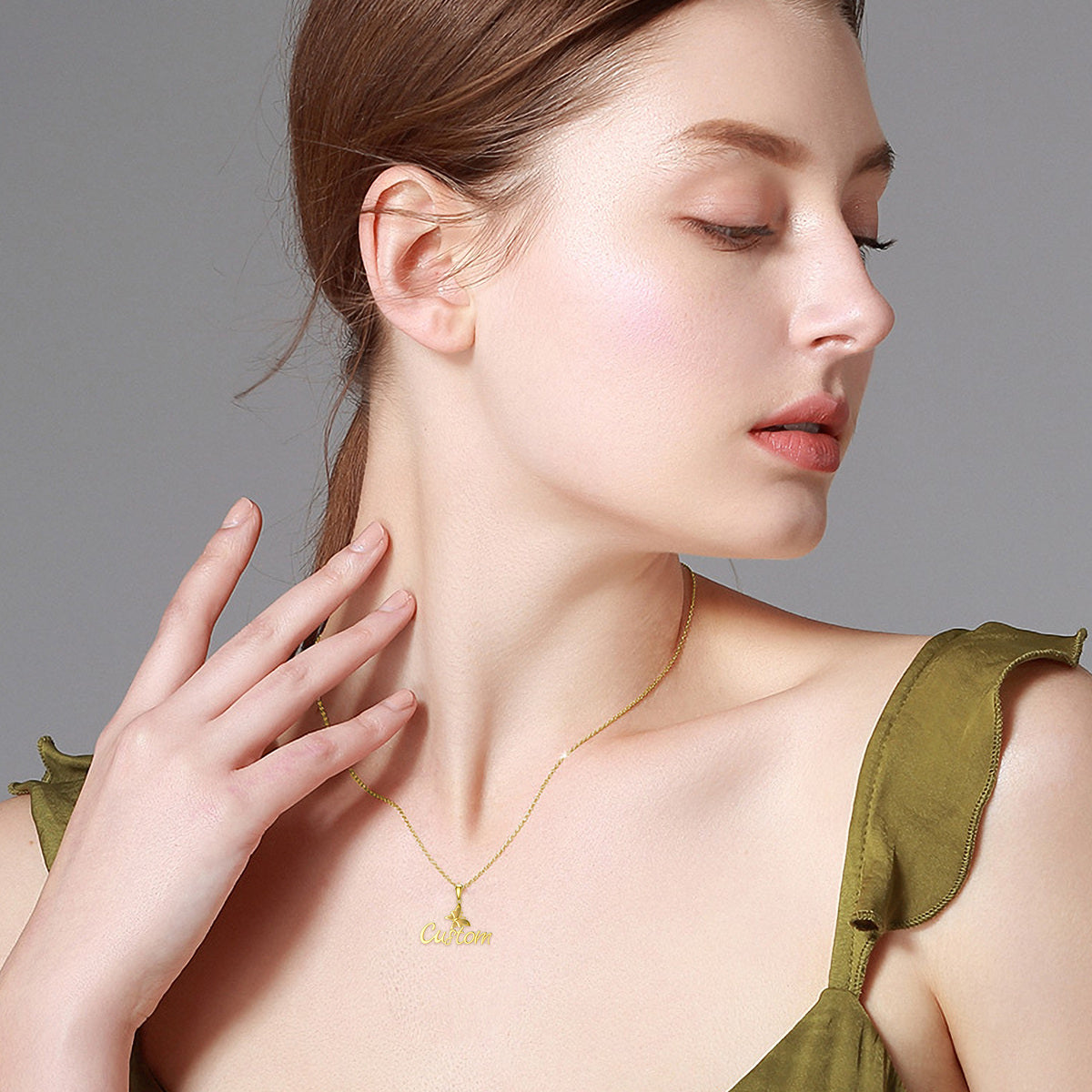 18K Gold & Personalized Classic Name Butterfly Necklace