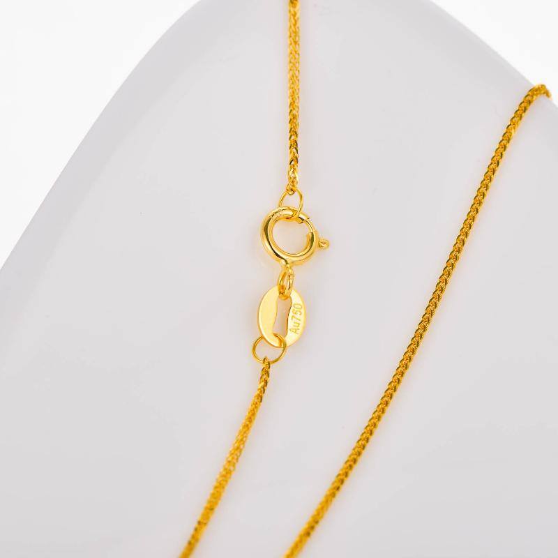 18K Gold Couple Chopin Chain Necklace 1mm