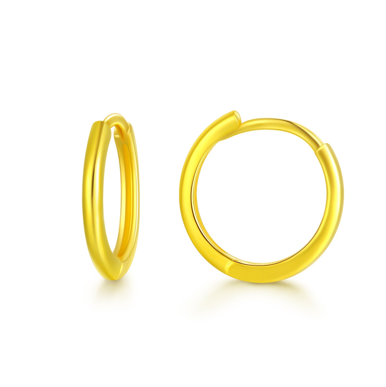 18K Gold Couple Hoop Earrings