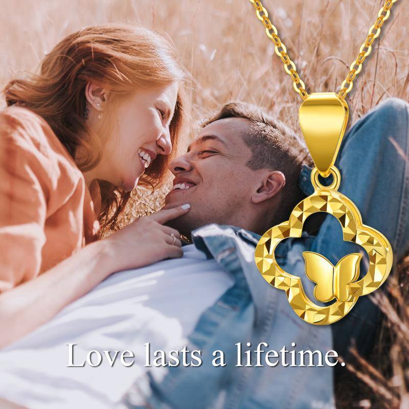 18K Gold Couple Pendant Necklace