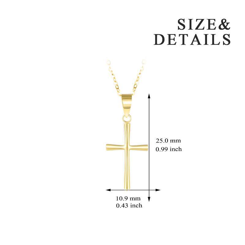 18K Gold Cross Pendant Necklace