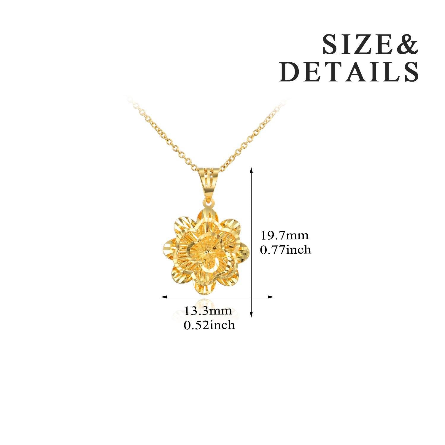 18K Gold Daisy Pendant Necklace