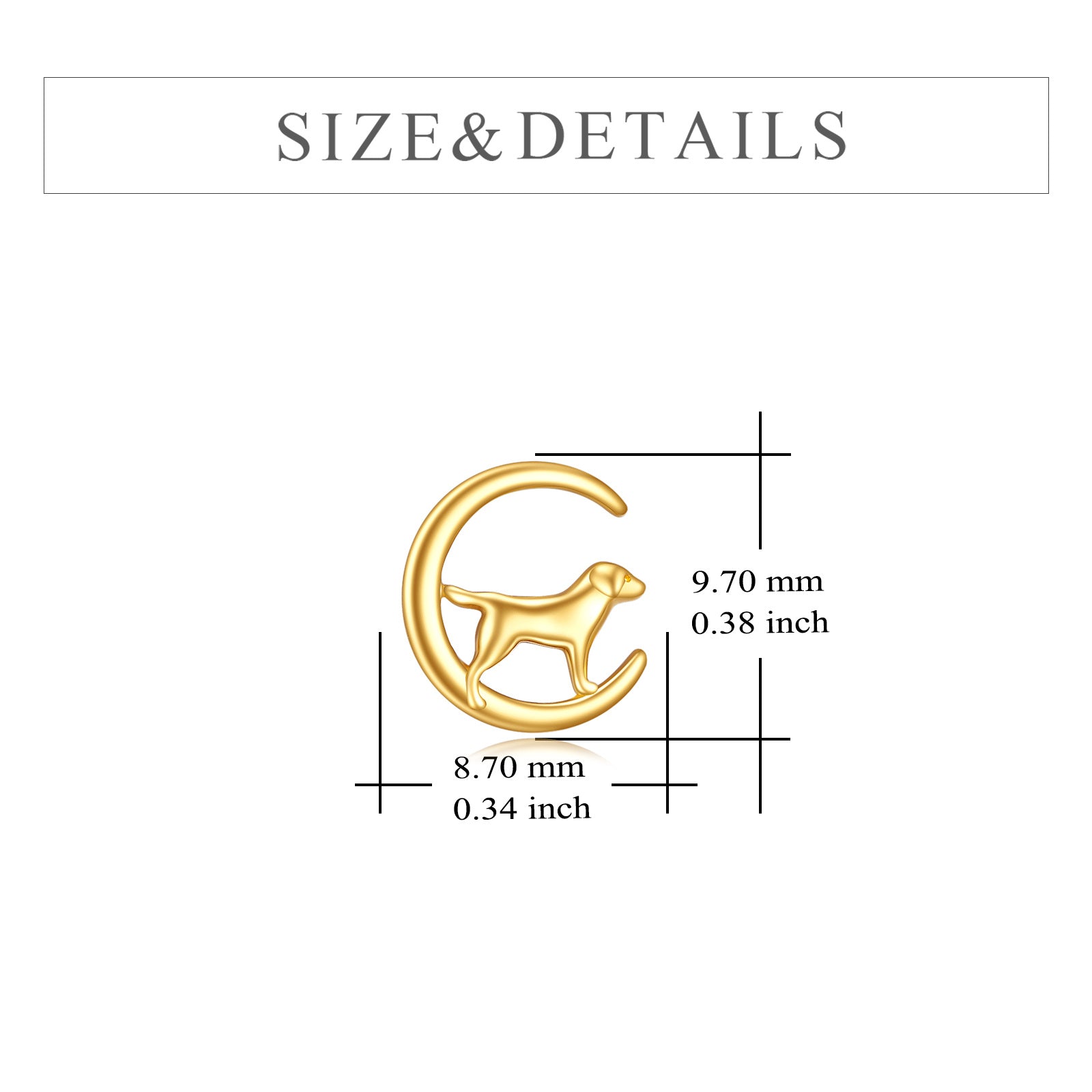 14K Gold Dog Stud Earrings