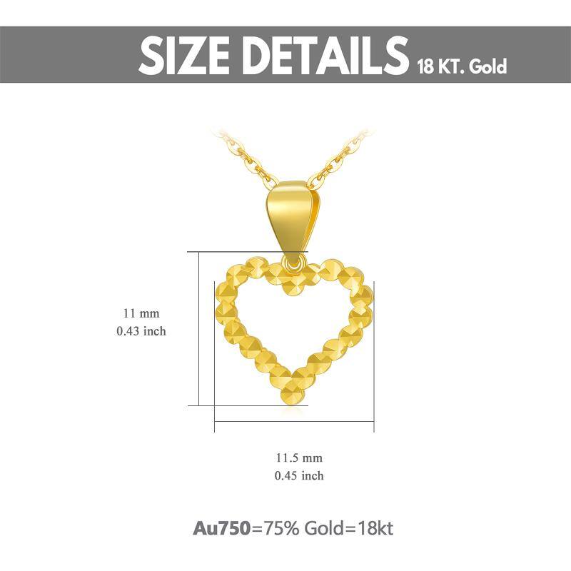 18K Gold Heart Pendant Necklace