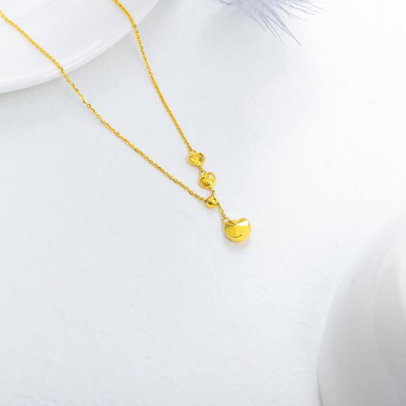 18K Gold Heart Pendant Necklace