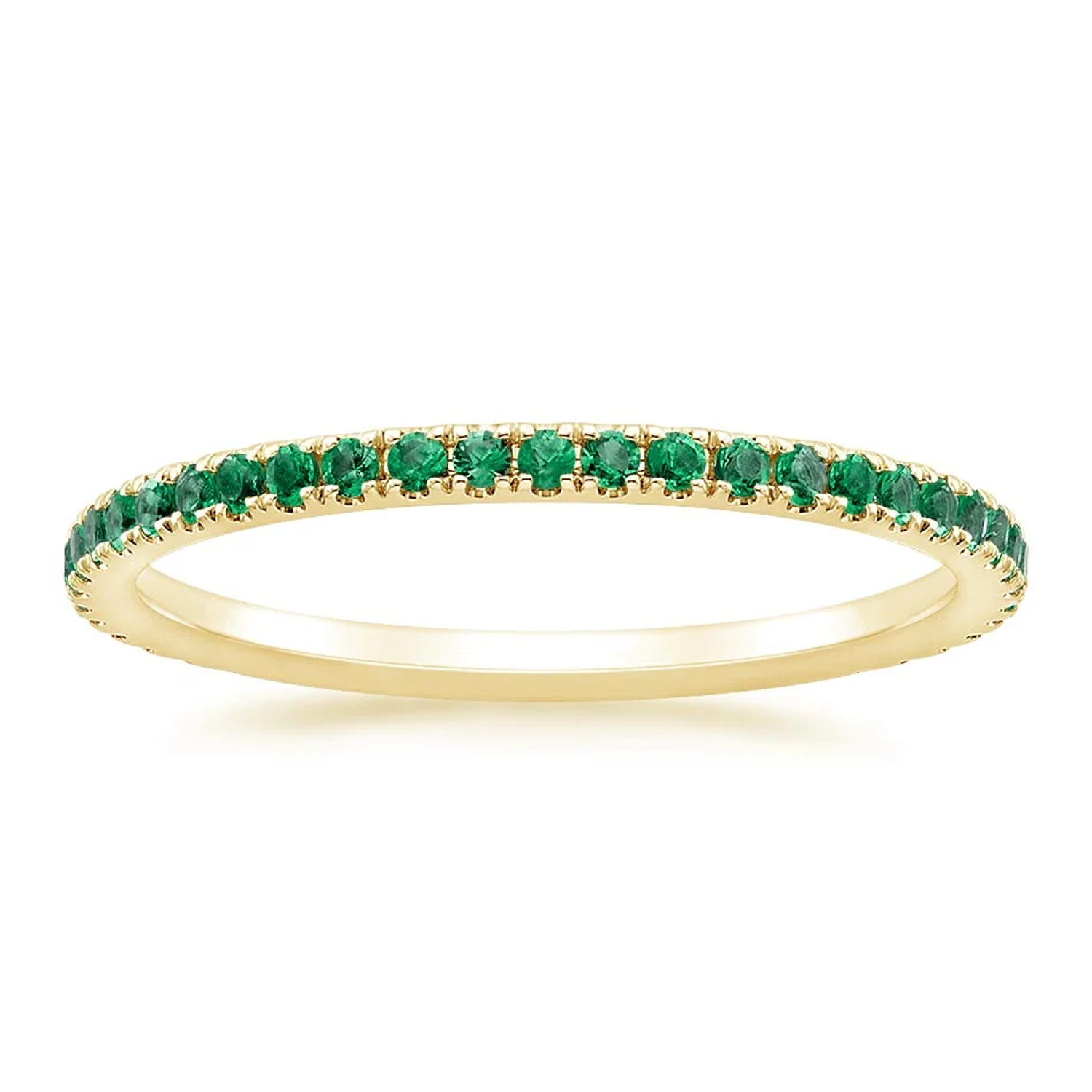 18K Gold Lab Emerald Personalized Engraving & Wedding Ring