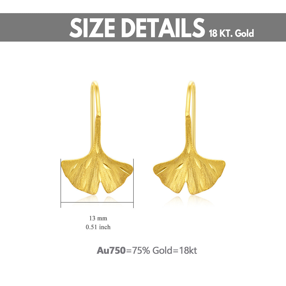 18K Gold Leaves Drop Earrings