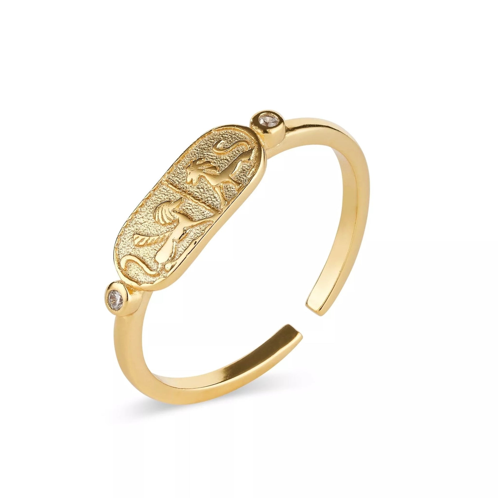Gold Lion Animal Stacking Ring
