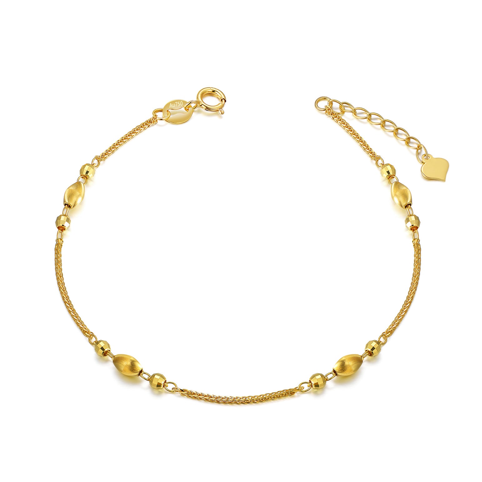 18K Gold Metal Beads Wheat Spike Chain Bracelet