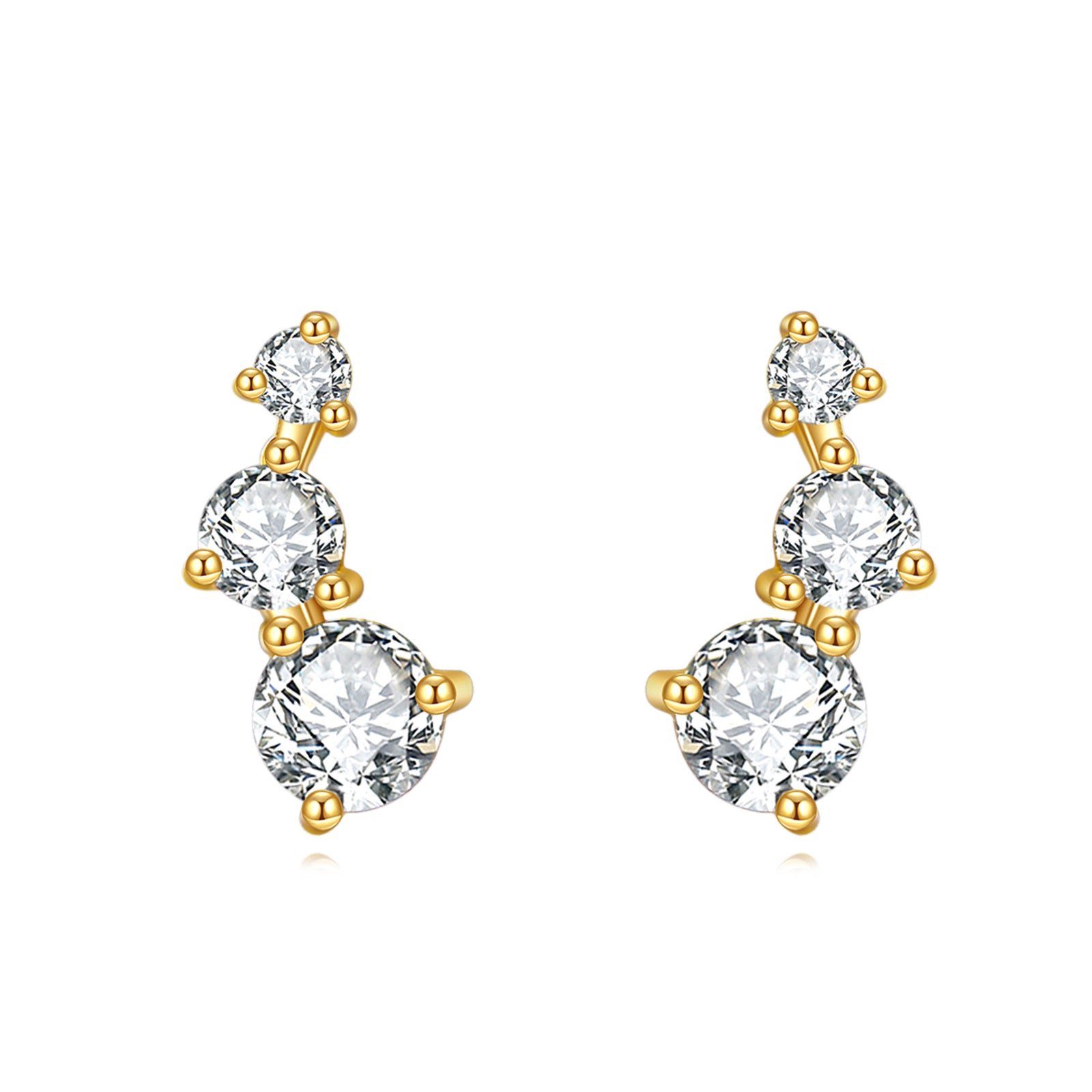 14K Gold Moissanite Stud Earrings