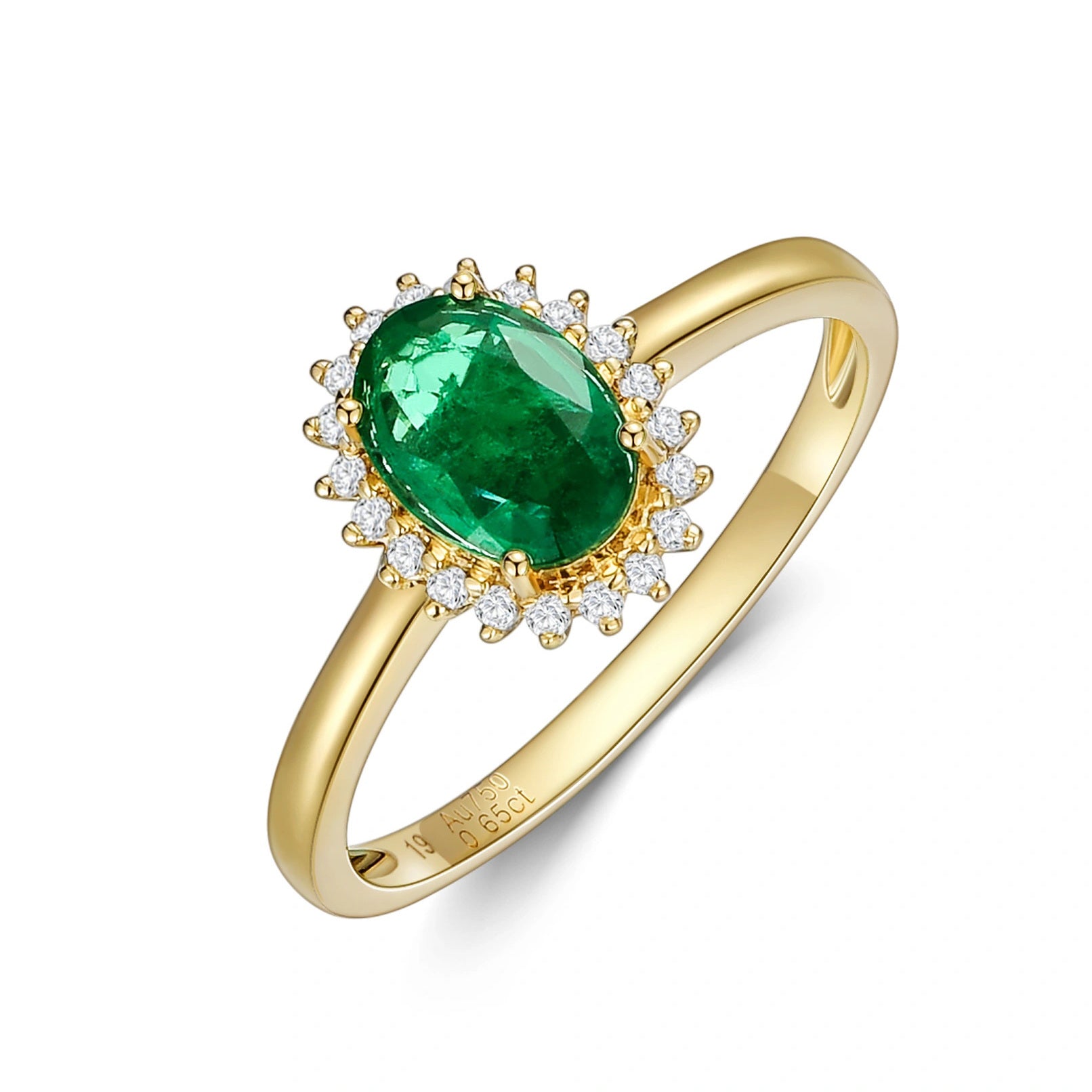 18K Gold 2 To 7 CT Oval Emerald Statement Ring