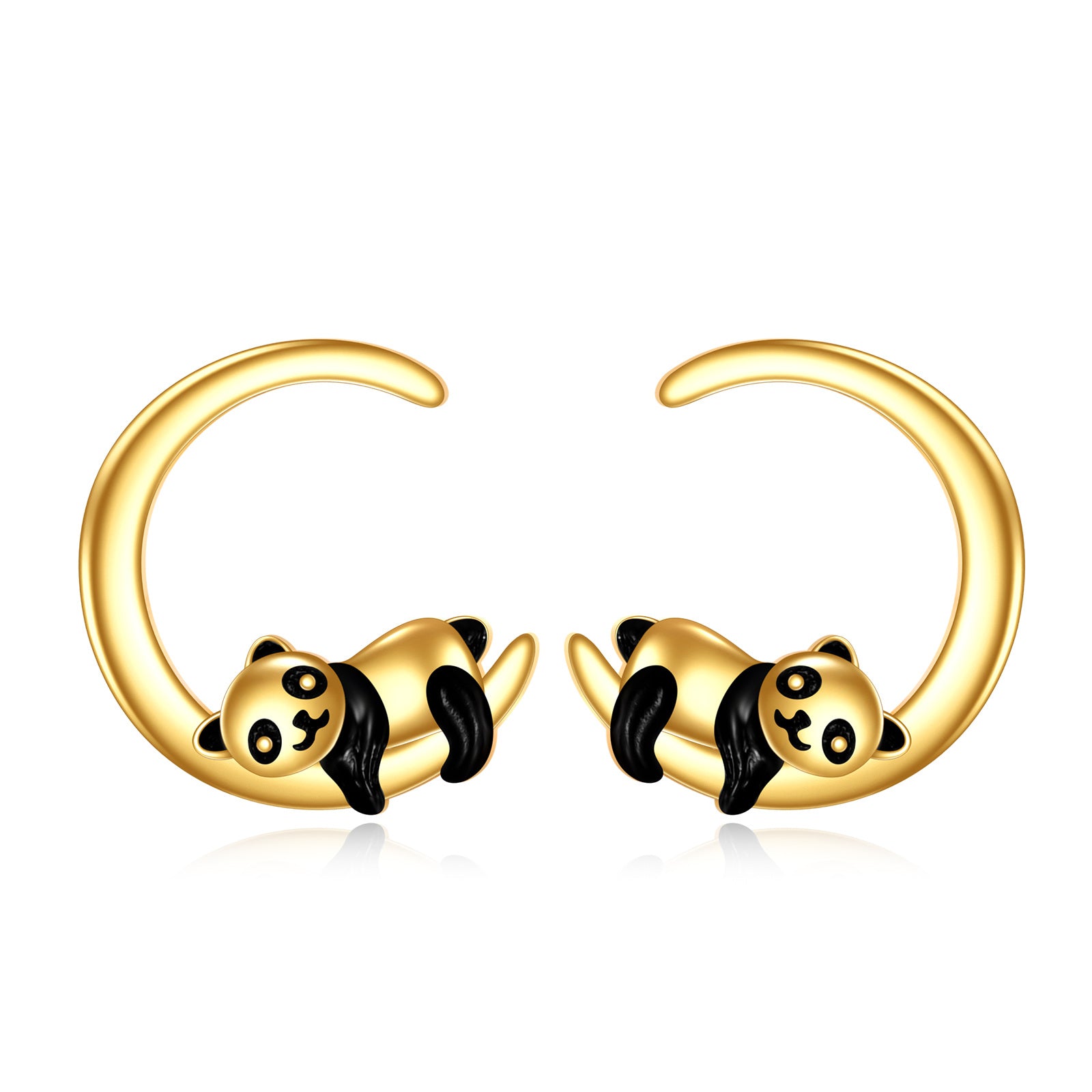 14K Gold Panda Stud Earrings