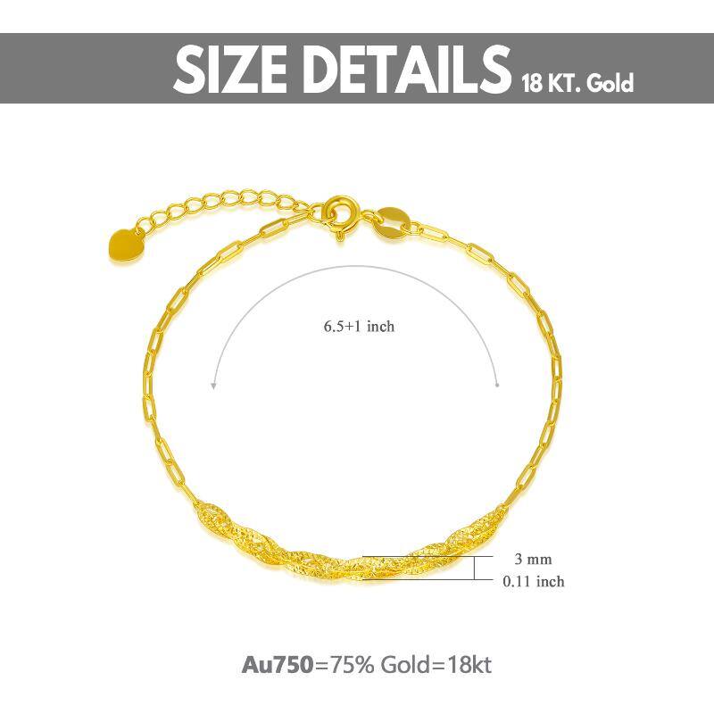 18K Gold Paperclip Chain Bracelet
