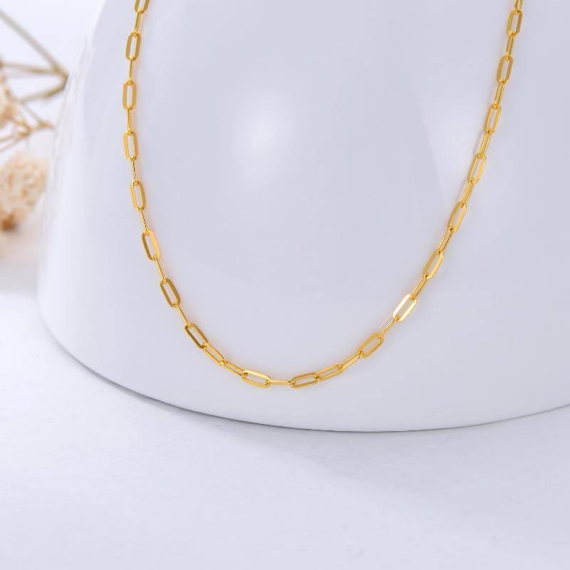 18K Gold Paperclip Chain Necklace