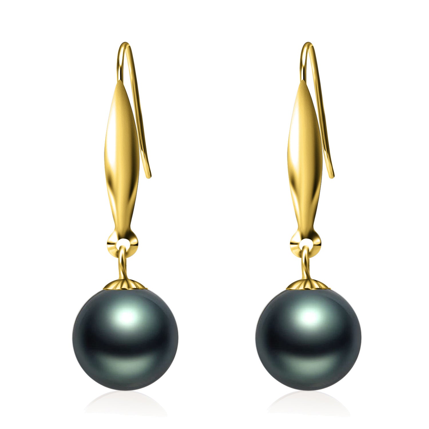 18K Gold Pearl Bead Drop Earrings