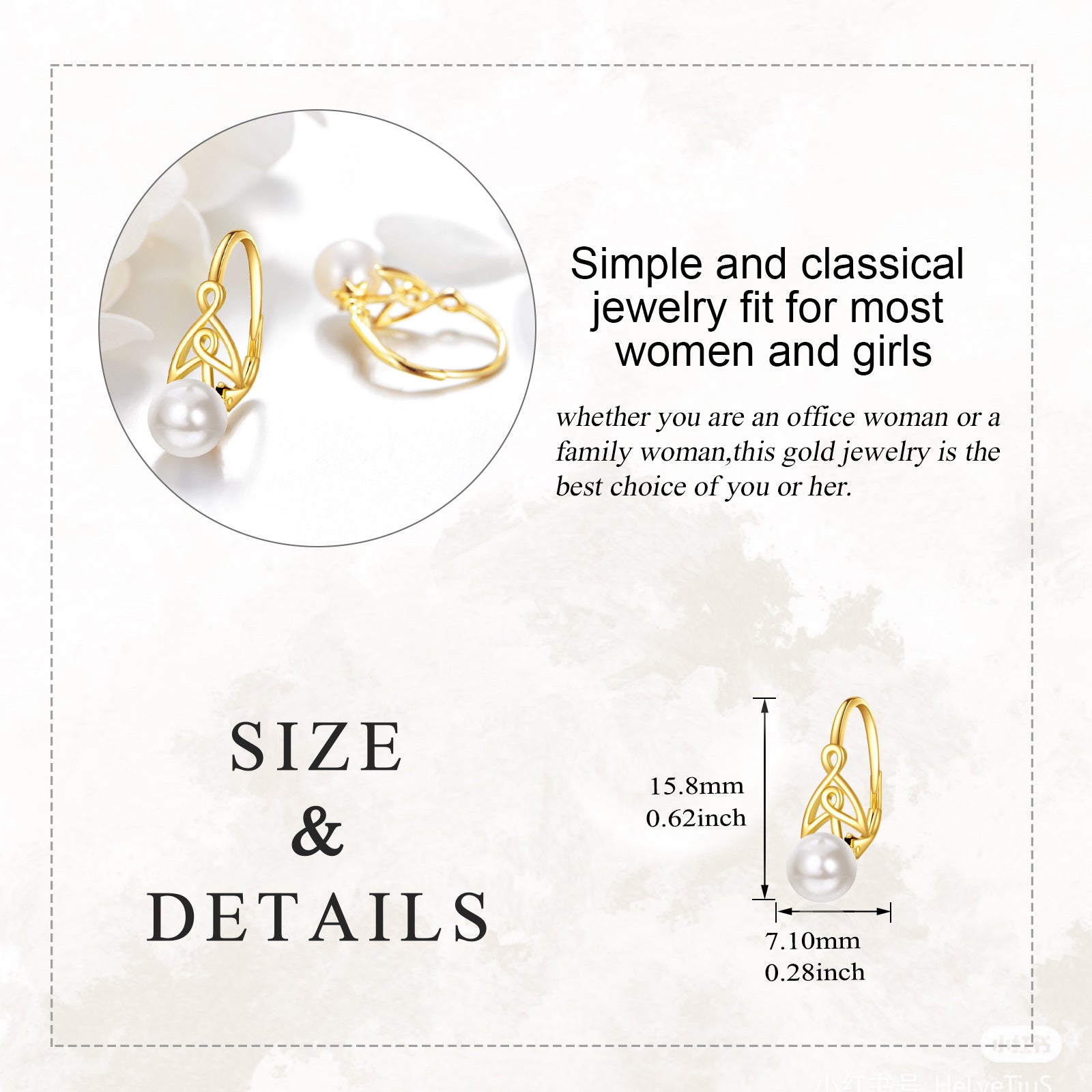 14K Gold Pearl Celtic Knot Hoop Earrings
