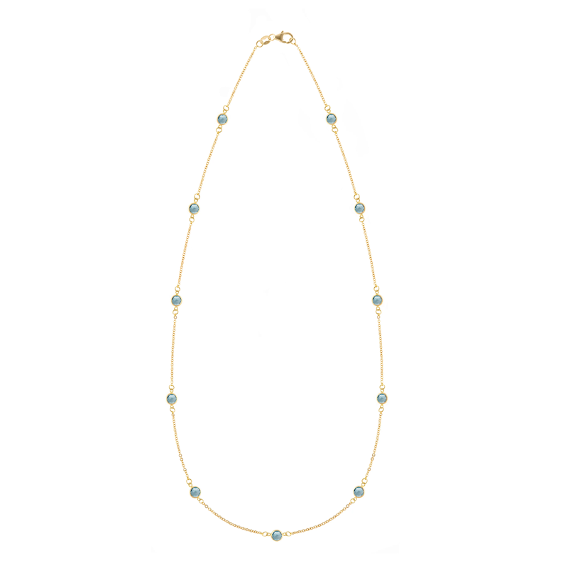 Gold Vermeil Personalized Birthstone Cable Chain Necklace for Women