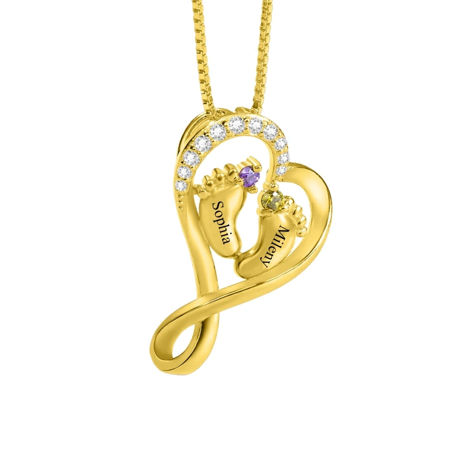 Gold Vermeil Personalized Birthstone Name Necklace for Women