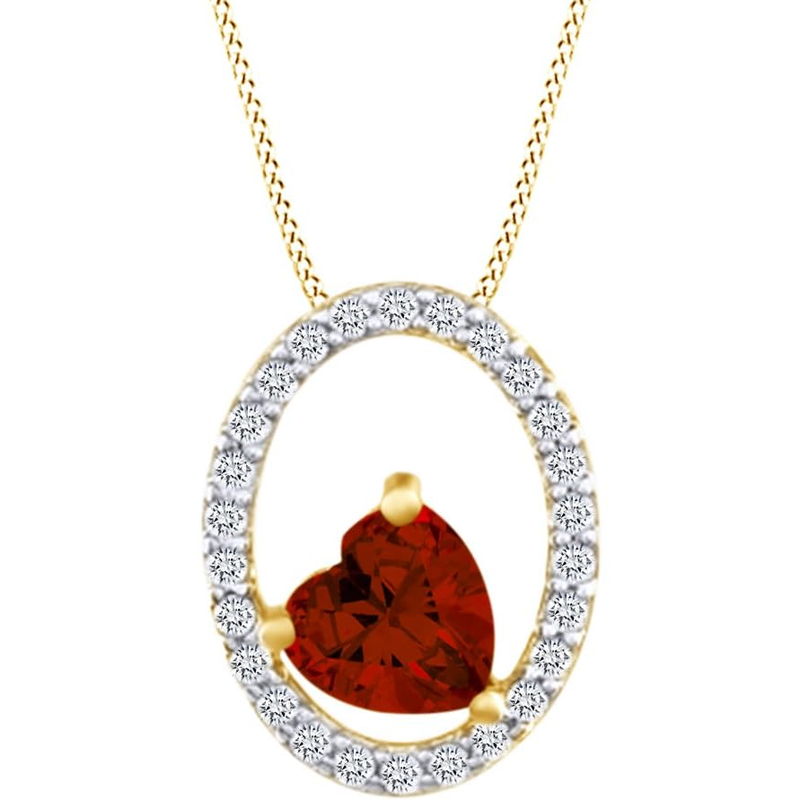 Gold Vermeil Personalized Birthstone & Heart Necklace for Women