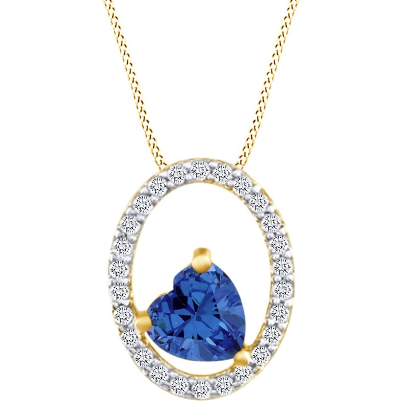 Gold Vermeil Personalized Birthstone & Heart Necklace for Women