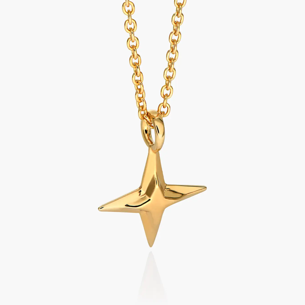 Gold Vermeil Personalized Birthstone Star Necklace for Women Men