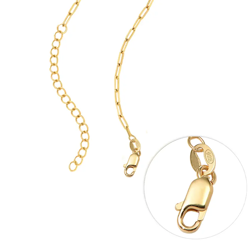 Sterling Silver with Yellow Gold Plated Personalized Classic Name Pendant Necklace
