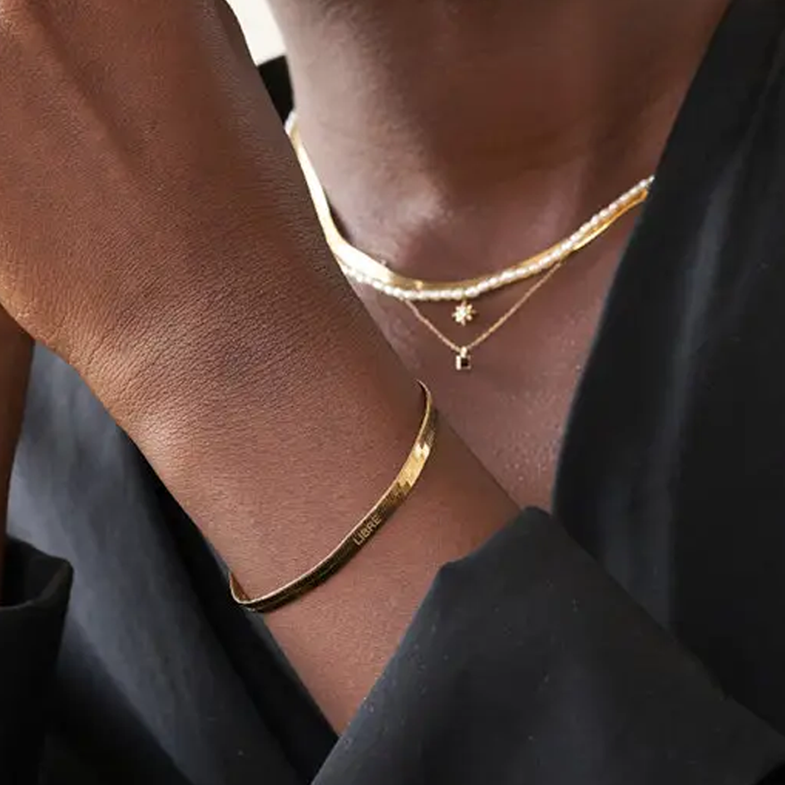 Gold Vermeil Personalized Name Snake Chain Bracelet for Women Men