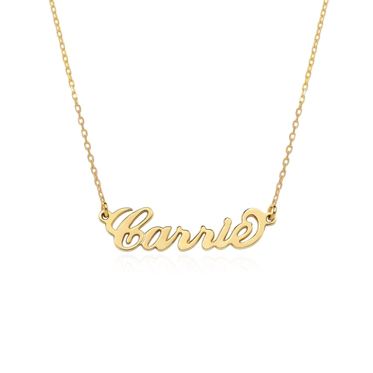 Carrie Name Necklace in Gold Plating