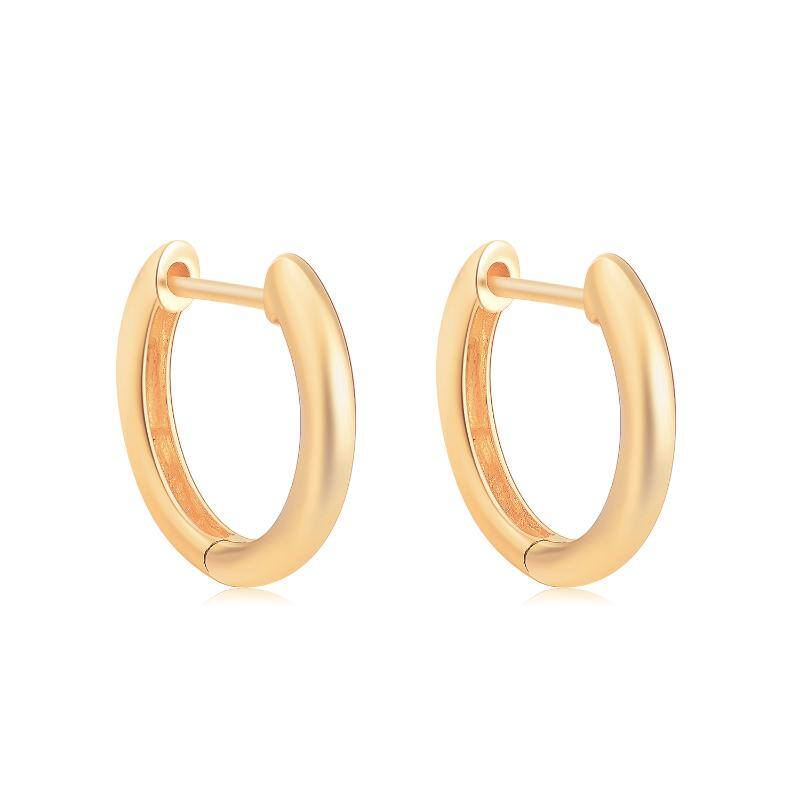 14K Gold Round Hoop Earrings