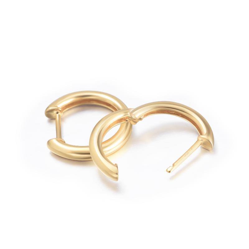 14K Gold Round Hoop Earrings