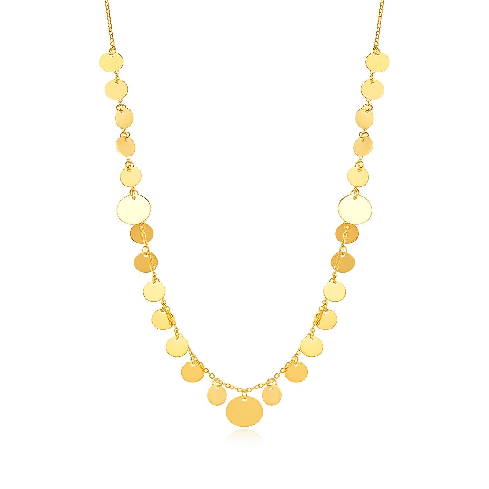 Sterling Silver with Yellow Gold Plated Round Metal Choker Necklace