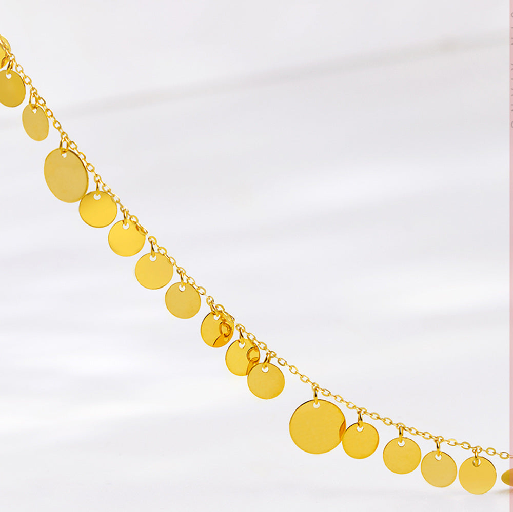 Sterling Silver with Yellow Gold Plated Round Metal Choker Necklace