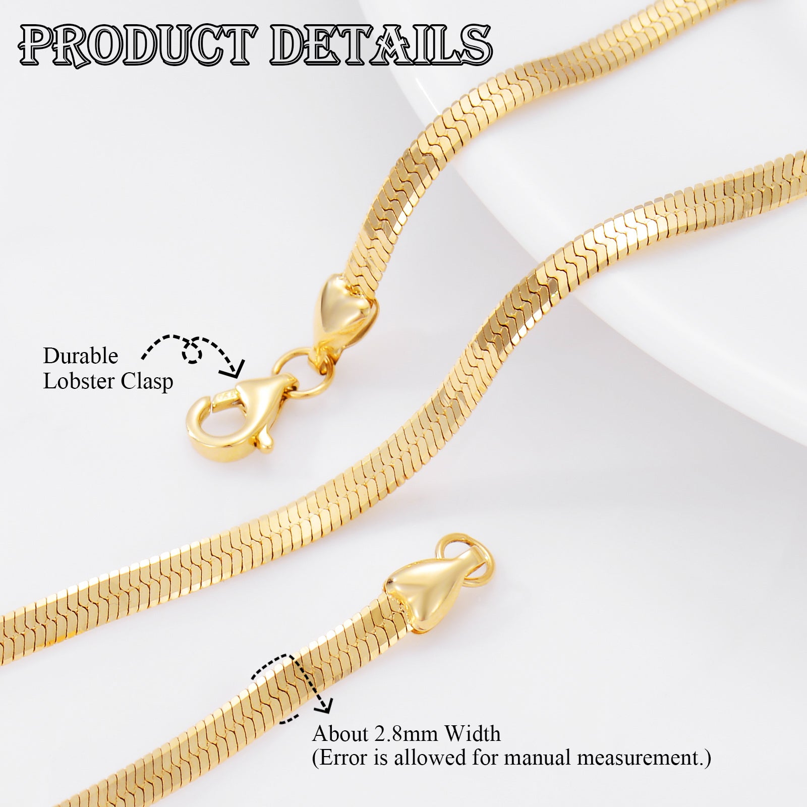 18K Gold Snake Chain Necklace