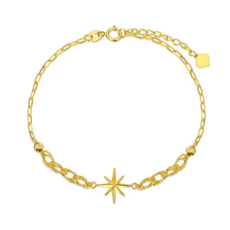 18K Gold Star Charm Bracelet