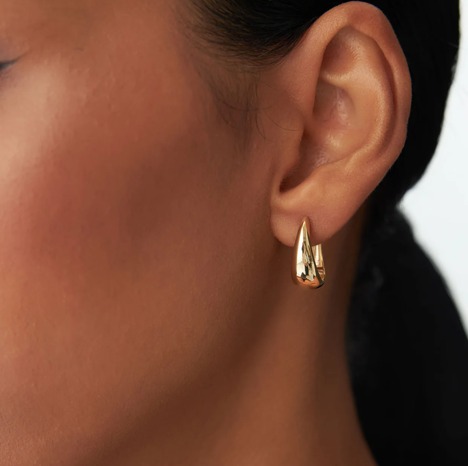 Sterling Silver with Yellow Gold Plated Sisters Hoop Earrings