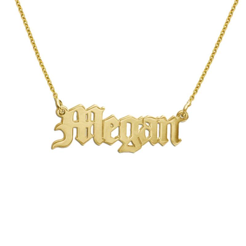 18k Gold Vermeil Old English Style Name Necklace