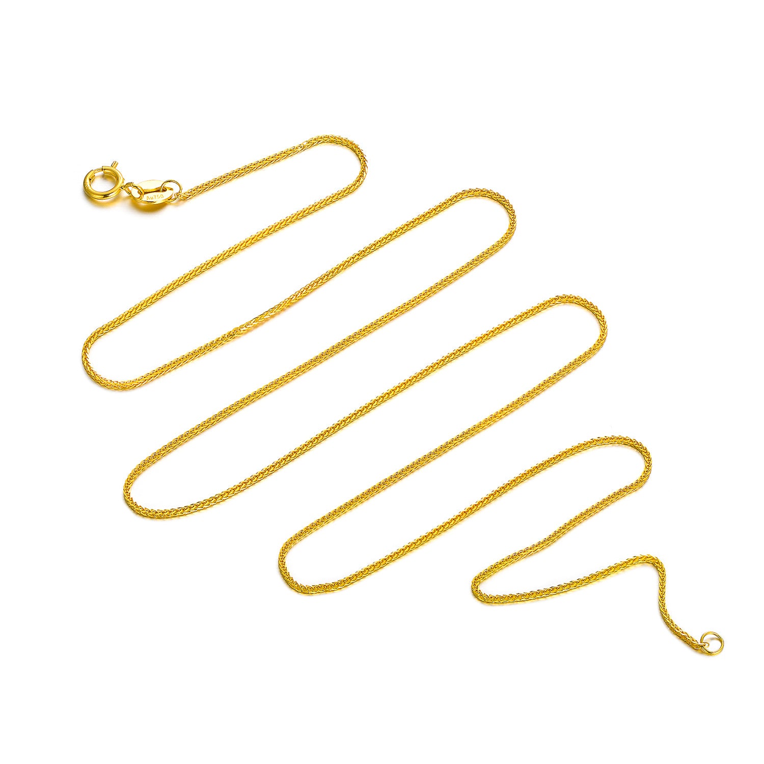 18K Gold Wheat Chain Necklace