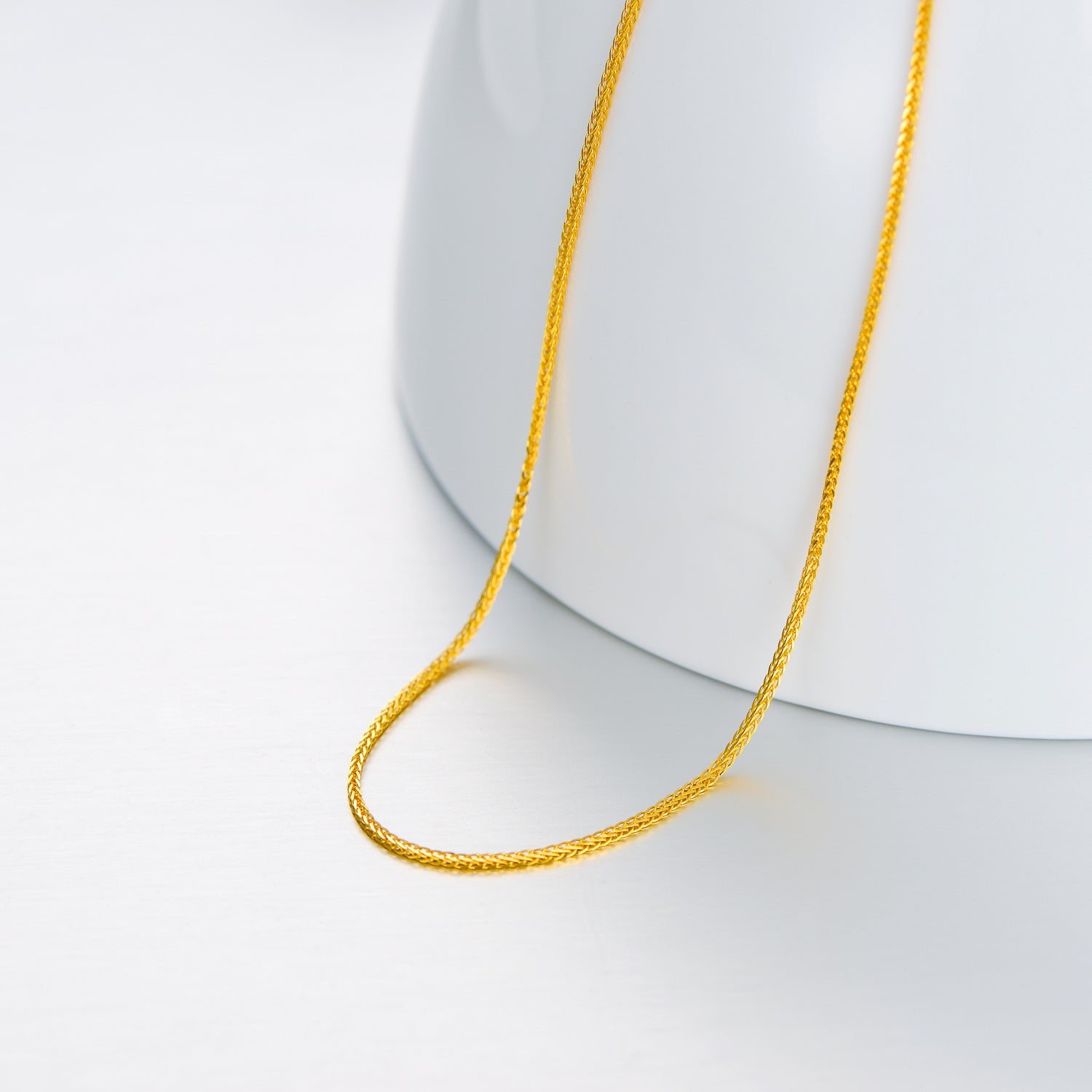 18K Gold Wheat Chain Necklace