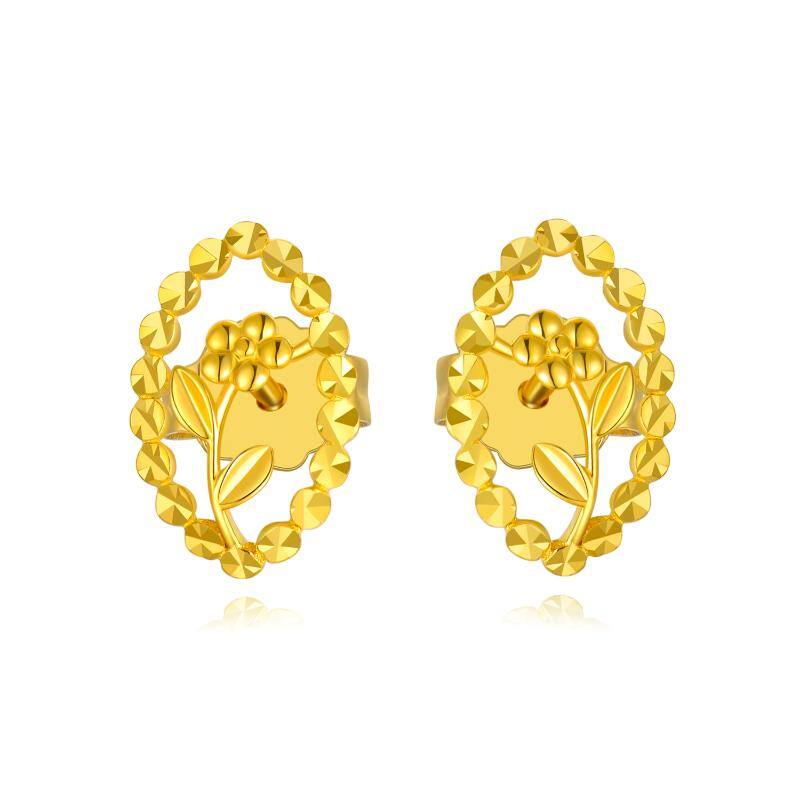 18K Gold Wildflowers Stud Earrings