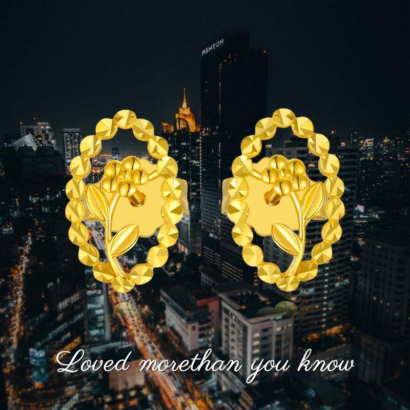 18K Gold Wildflowers Stud Earrings